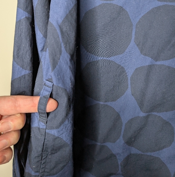 Marimekko x Uniqlo Blue Polka Dot Button-Up Dress sz M - Picture 3 of 7